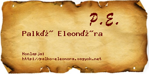 Palkó Eleonóra névjegykártya
